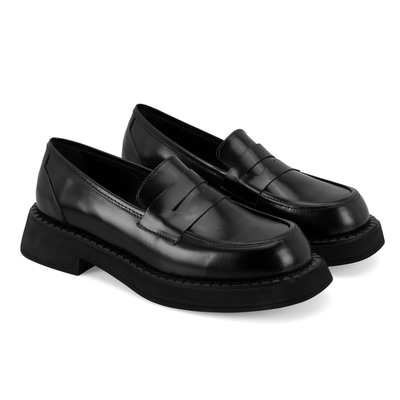 Kadın Siyah Deri Loafer