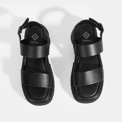 Kadın Siyah Deri Sandalet