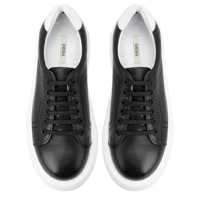 Kadın Siyah Deri Spor Ayakkabı