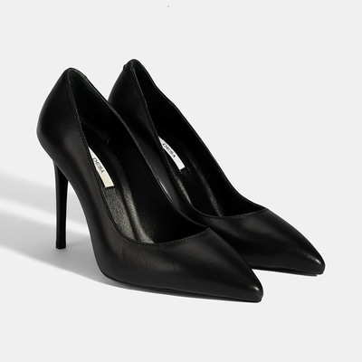 Kadın Siyah Deri Stiletto