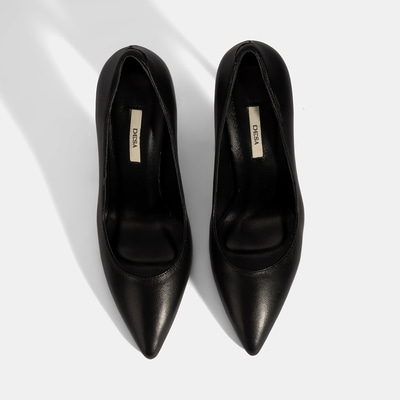 Kadın Siyah Deri Stiletto