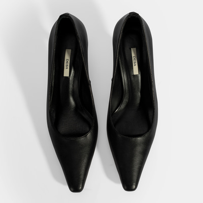 Kadın Siyah Deri Stiletto