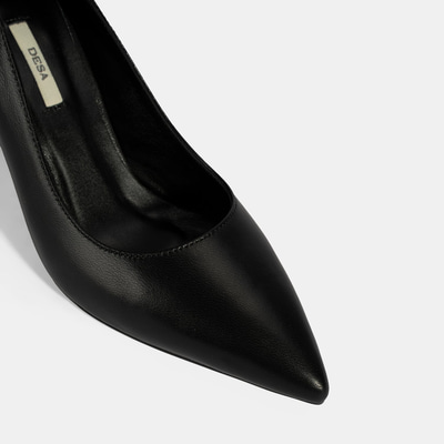 Kadın Siyah Deri Stiletto