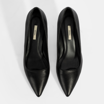 Kadın Siyah Deri Stiletto