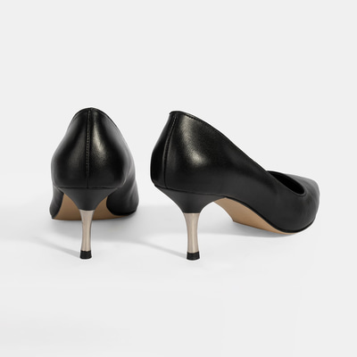 Kadın Siyah Deri Stiletto