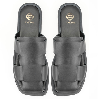 Kadın Siyah Deri Terlik