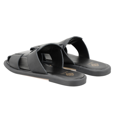 Kadın Siyah Deri Terlik