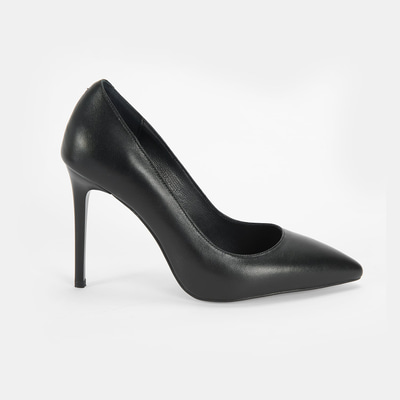 Kadın Siyah Deri Topuklu Klasik Ayakkabı