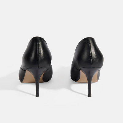 Kadın Siyah Deri Topuklu Klasik Ayakkabı