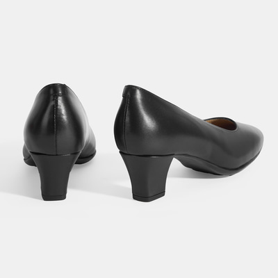 Kadın Siyah DesaComfort Deri Klasik Topuklu Ayakkabı