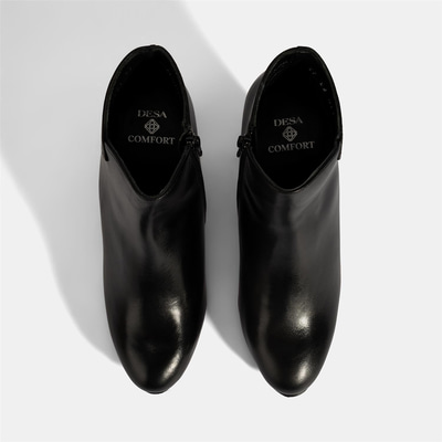 Kadın Siyah DesaComfort Deri Topuklu Chelsea Bot