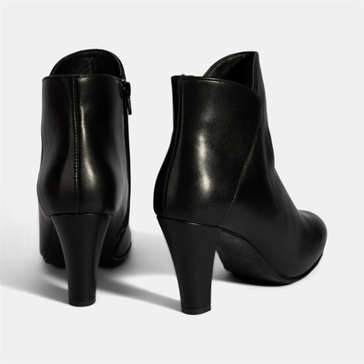 Kadın Siyah DesaComfort Deri Topuklu Chelsea Bot