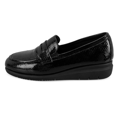Kadın Siyah DesaComfort Kroko Baskılı Deri Günlük Ayakkabı