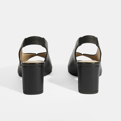 Kadın Siyah DesaComfort Lastik Bantlı Slingback Topuklu Ayakkabı