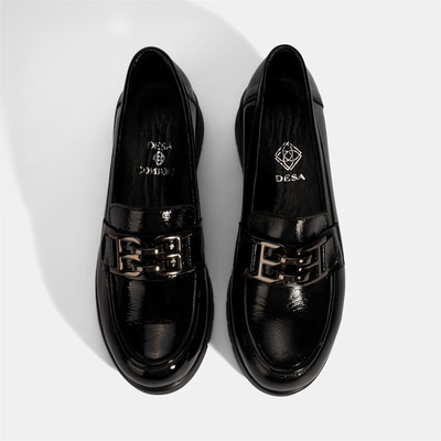 Kadın Siyah DesaComfort Toka Detaylı Deri Ayakkabı