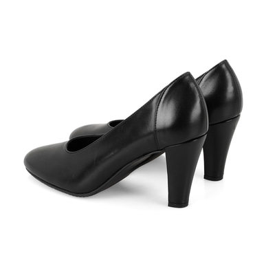 Kadın Siyah DesaComfort Topuklu Deri Klasik Ayakkabı