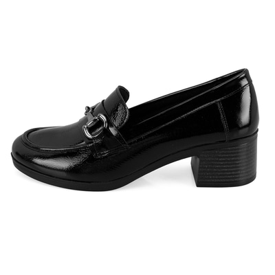 Kadın Siyah DesaComfort Topuklu Deri Loafer
