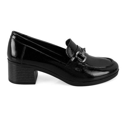 Kadın Siyah DesaComfort Topuklu Deri Loafer