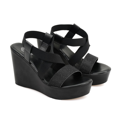 Kadın Siyah Dolgu Topuklu Sandalet