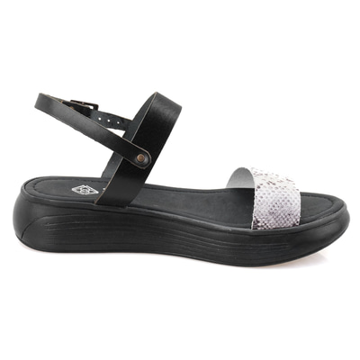 Kadın Siyah Egzotik Deri Sandalet