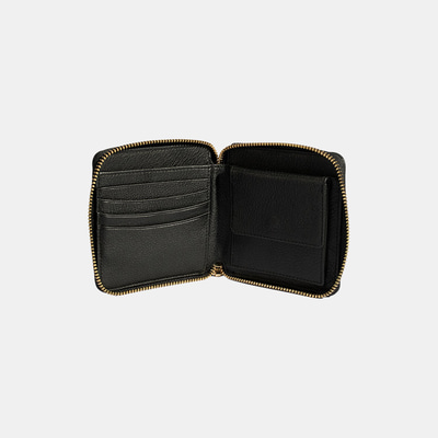 Kadın Siyah Fermuarlı Deri Cüzdan