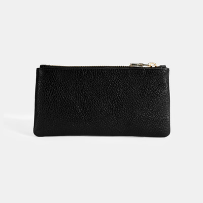 Kadın Siyah Fermuarlı Deri Cüzdan