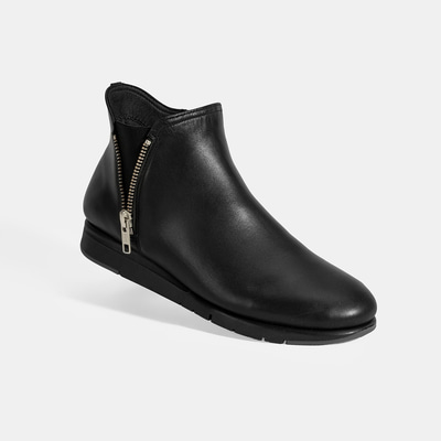 Kadın Siyah Fermuarlı DesaComfort Deri Bot
