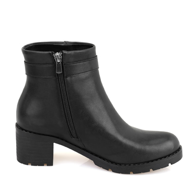 Kadın Siyah Fermuarlı Topuklu Bot