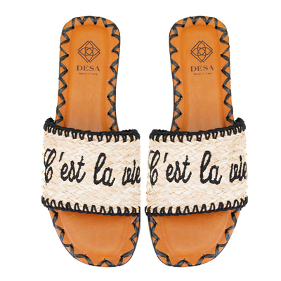 Kadın Siyah Hasır Örgülü Terlik