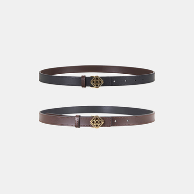 Kadın Siyah / Kahve Çift Taraflı Deri Kemer