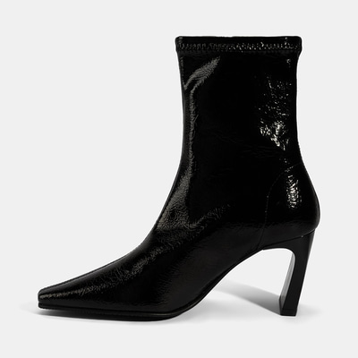 Kadın Siyah Kalın Topuklu Stretch Bot