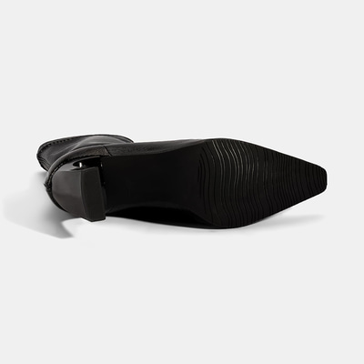 Kadın Siyah Kalın Topuklu Stretch Bot