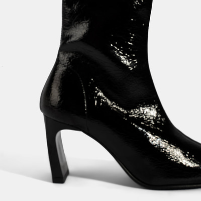 Kadın Siyah Kalın Topuklu Stretch Bot