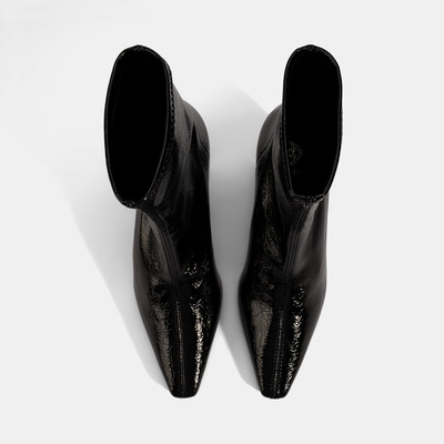 Kadın Siyah Kalın Topuklu Stretch Bot