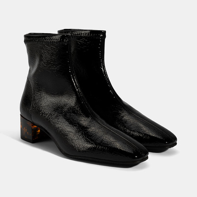 Kadın Siyah Kalın Topuklu Stretch Bot