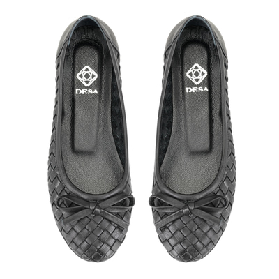 Kadın Siyah Kapitone Deri Babet