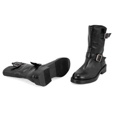 Kadın Siyah Kemer Aksesuarlı Kadın Bot