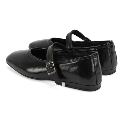 Kadın Siyah Kemer Aksesuarlı Rugan Mary Jane Babet 