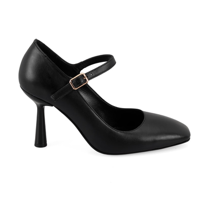 Kadın Siyah Klasik Topuklu Deri Ayakkabı