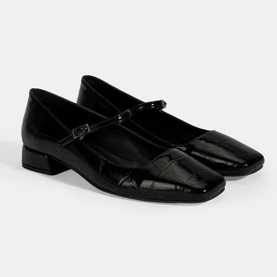 Kadın Siyah Kroko Baskılı Mary Jane Günlük Ayakkabı