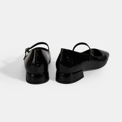 Kadın Siyah Kroko Baskılı Mary Jane Günlük Ayakkabı