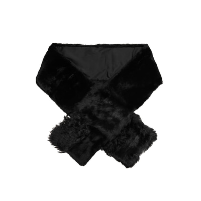 Kadın Siyah Kürk Şal Yaka