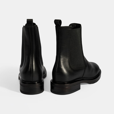 Kadın Siyah Lastikli Deri Chelsea Bot