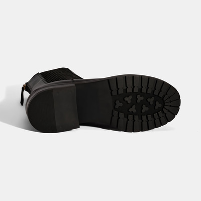 Kadın Siyah  Lastikli Deri Chelsea Bot