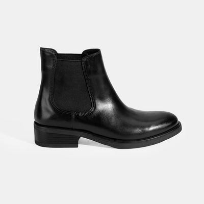 Kadın Siyah Lastikli Deri Chelsea Bot