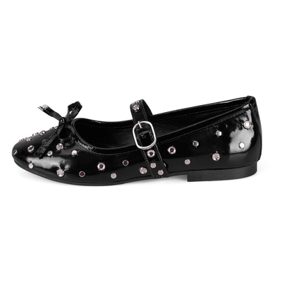 Kadın Siyah Mary Jane Deri Babet