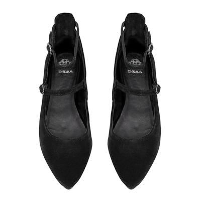 Kadın Siyah Mary Jane Deri Babet