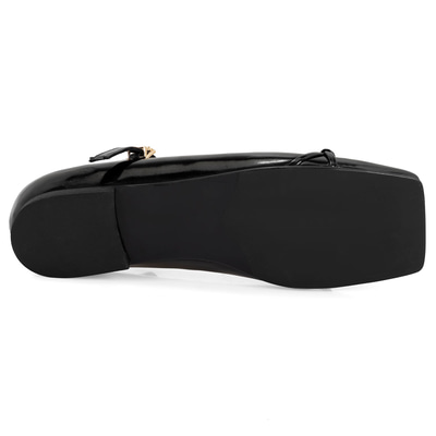 Kadın Siyah Mary Jane Deri Babet