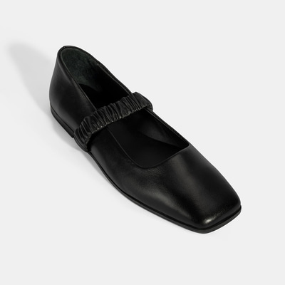 Kadın Siyah Mary Jane Deri Babet