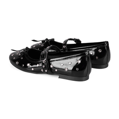 Kadın Siyah Mary Jane Deri Babet